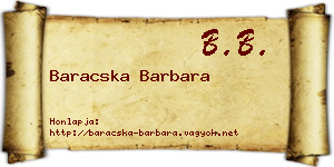 Baracska Barbara névjegykártya